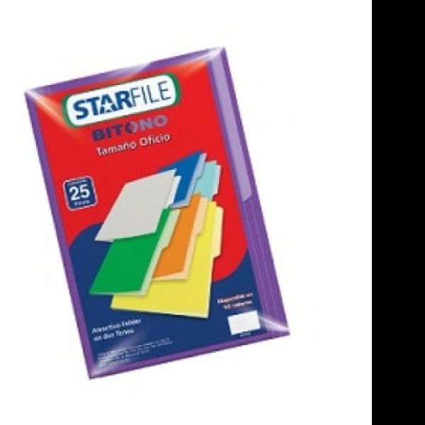 FOLDER BITONO OFI. STARFILE MORADO PAQUTE C25 PZAS